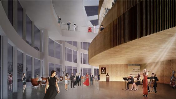 逸夫演藝中心大堂設計構想圖 Henning Larsen Architects Hong Kong提供相片