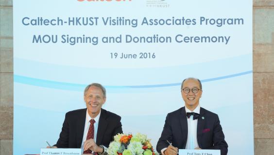  (From left) Prof Thomas F Rosenbaum, President of Caltech, and Prof Tony F Chan, President of HKUST.