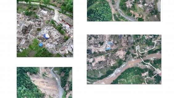 Aerial photos of Shifang, one of the cities affected by the Sichuan Earthquake	
