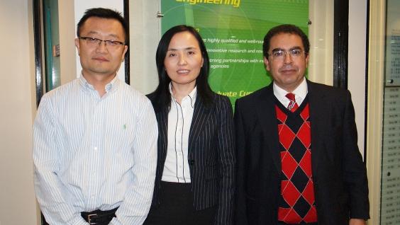 (From right) Prof Mounir Hamdi; Director of HP Labs China Dr Min Wang; and Prof Lei Chen