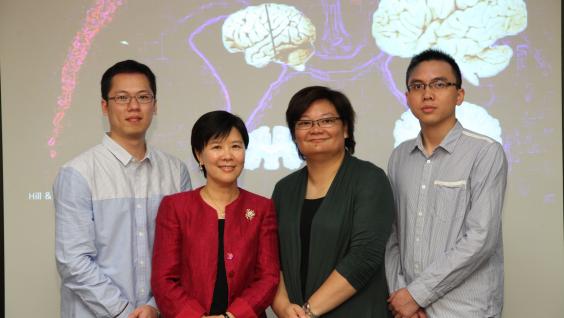  HKUST research team: (from left) Dr Wei-Qun Fang, Prof Nancy Y Ip, Dr Amy K Y Fu and Mr Wei-Wei Chen.