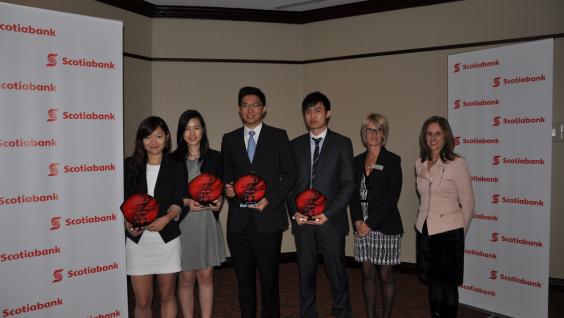  (From left) Kelsey Zhu, Jessica Kwok, Rex Sin and Kenneth Chan pictured after the competition in Canada.